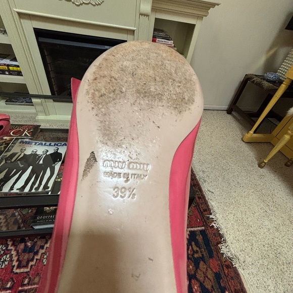 💗 Miu Miu Pink Patent Leather Flats – Size 39.5 (US 9.5) 💗